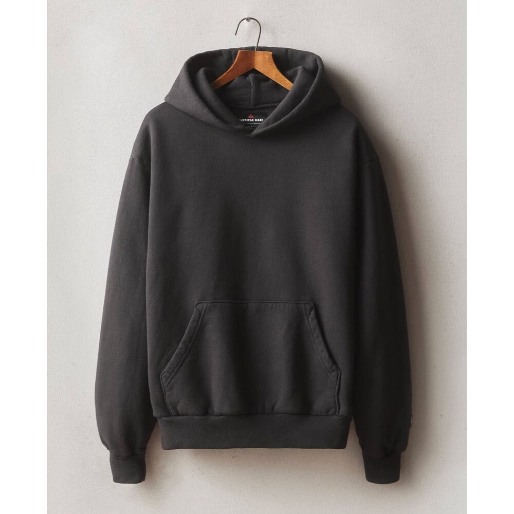 American Giant Vintage Pullover Unisex M Washed Black Hoodie Heavyweight NEW